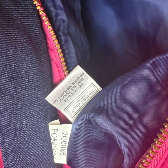 Vineyard Vines Pink Quilted Puffer Jacket Goose Down Insulation Size Small - Picture 4 of 4